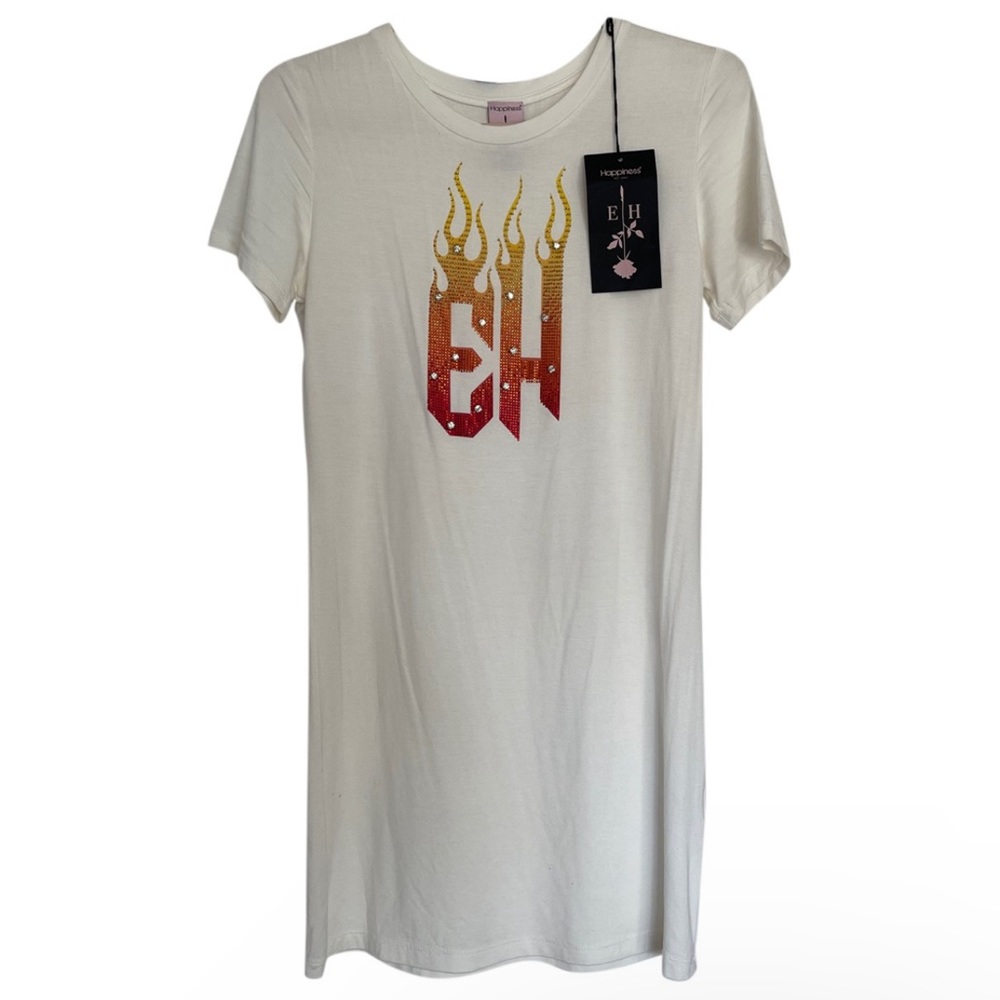 Happiness EH Crystal embellished Tshirt dress